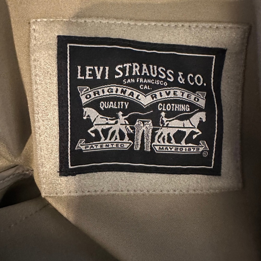 Levis Faux Suede Shacket Sage Green Button Up‎ Shirt Jacket LW2WS235 Womens 1X - Picture 13 of 15